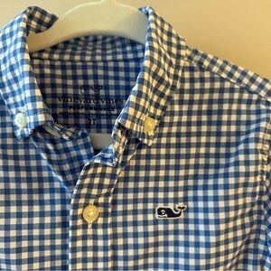 Vineyard Vines Toddler Performance Blue Gingham Shirt